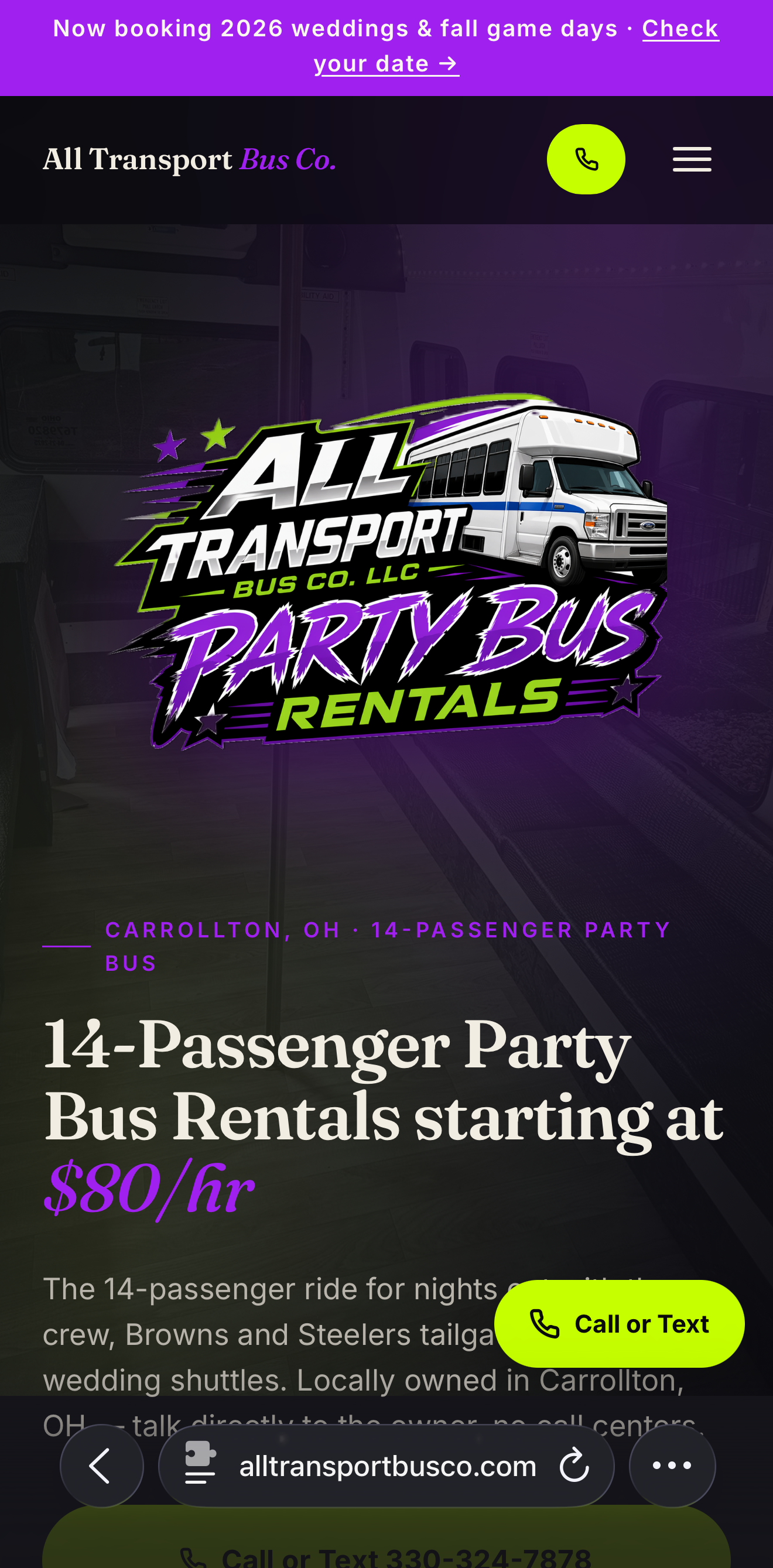 All Transport Party Bus Rentals mobile site preview